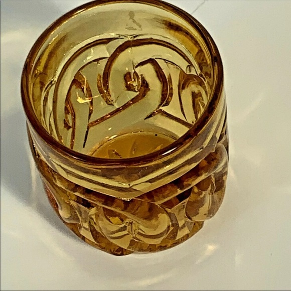 Vintage Toothpick Holder Amber Circles #DX - Picture 3 of 5